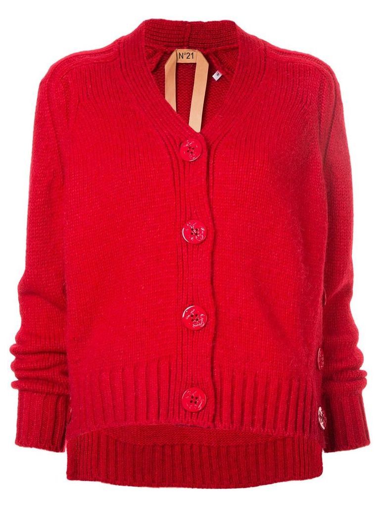 Nº21 side button cardigan - Red