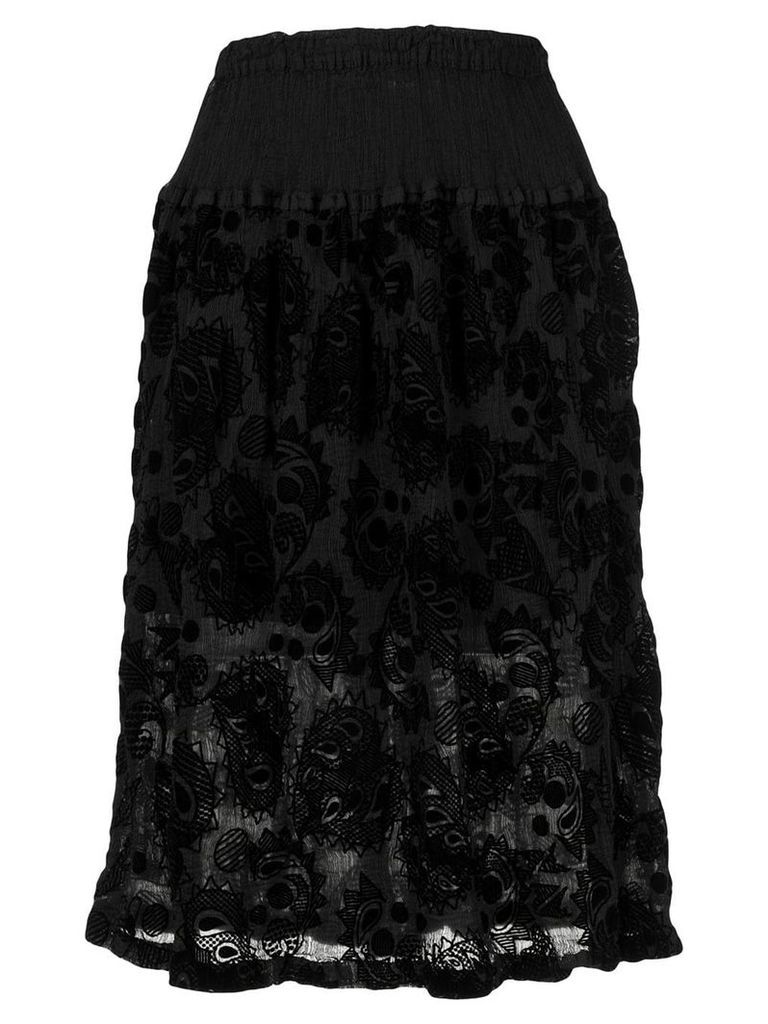 Issey Miyake Cauliflower botanical Lace skirt - Black