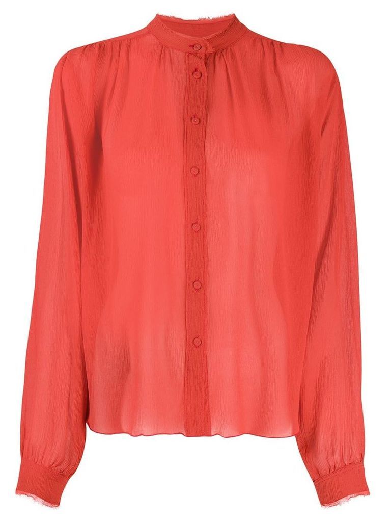 Forte Forte raw-edge silk-crepe blouse - Red
