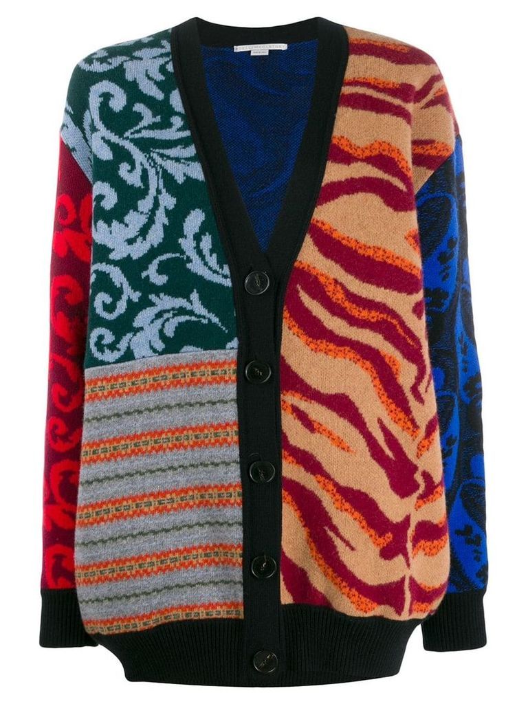 Stella McCartney patchwork intarsia knit cardigan - Neutrals