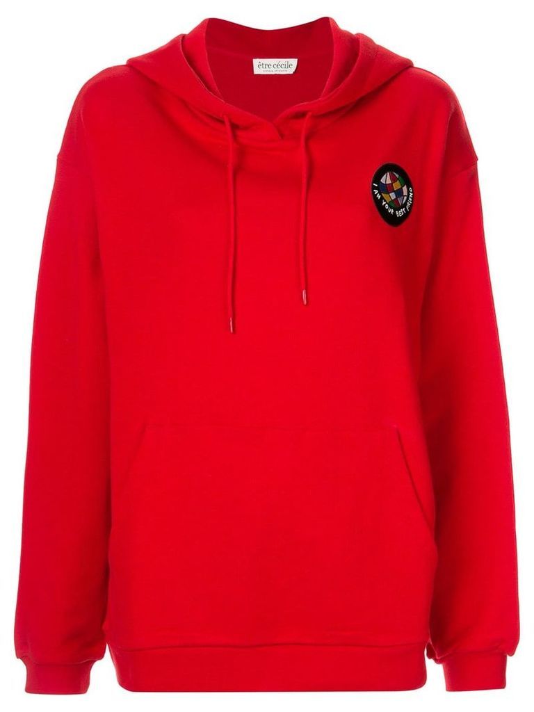 Être Cécile logo patch hoodie - Red