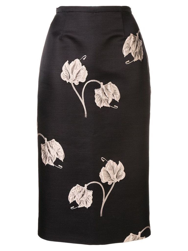 Rochas floral print skirt - Black