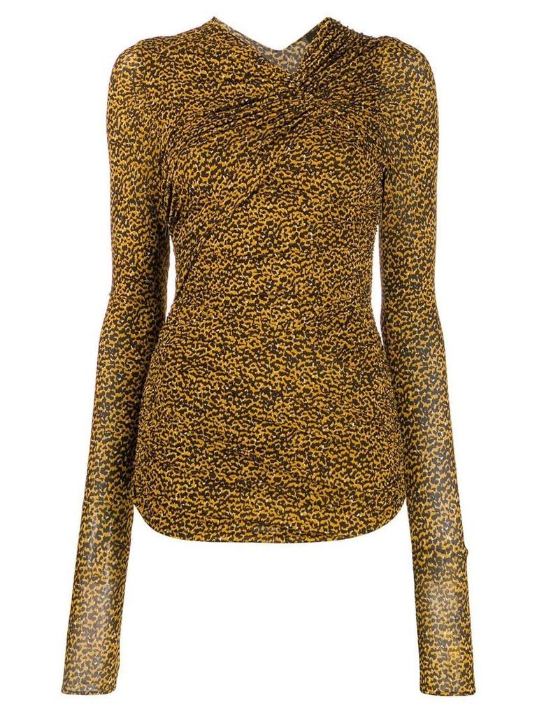 Isabel Marant ruched shoulder top - Yellow