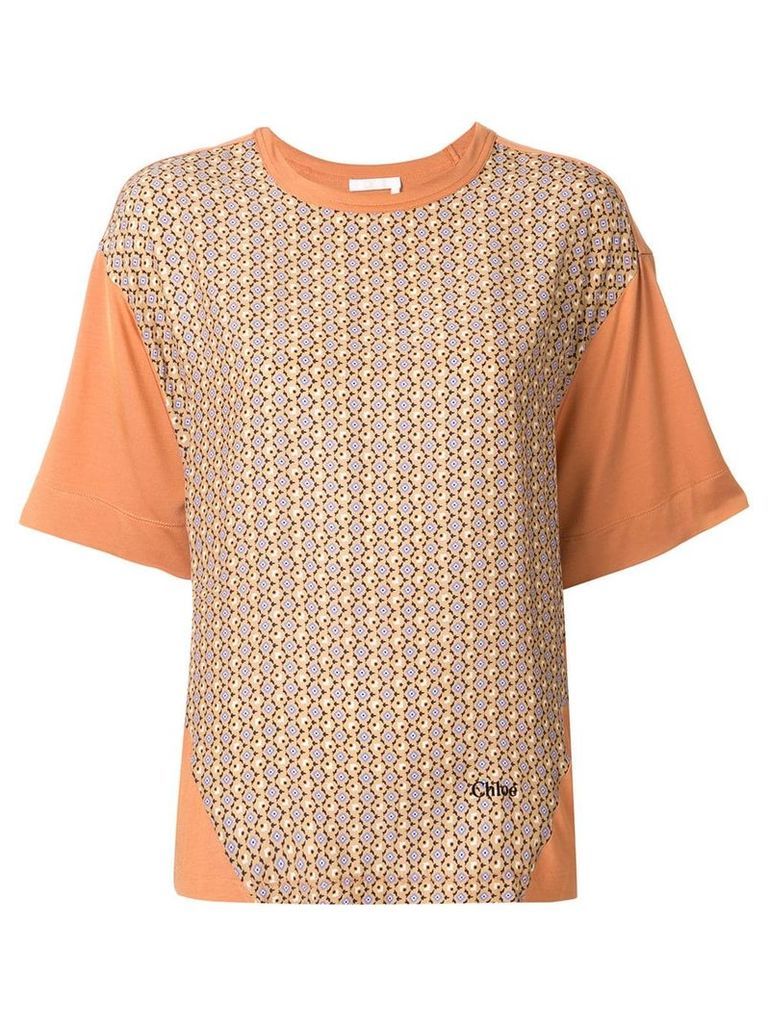 Chloé geometric print T-shirt - Brown