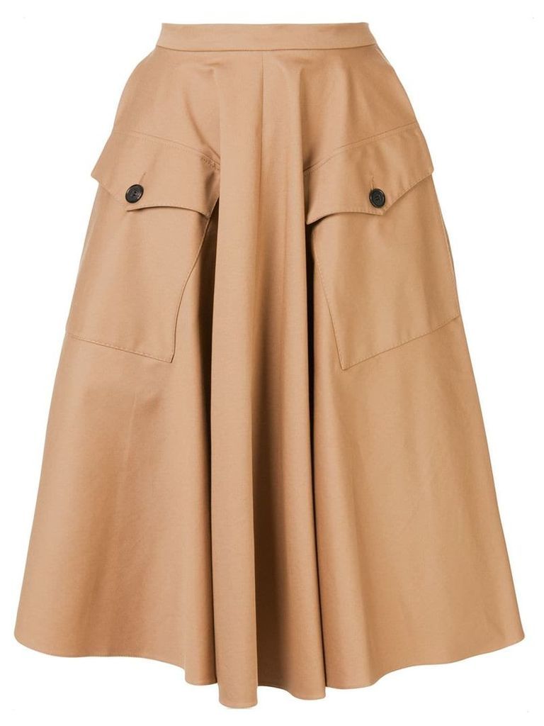 Rochas button pocket full skirt - NEUTRALS