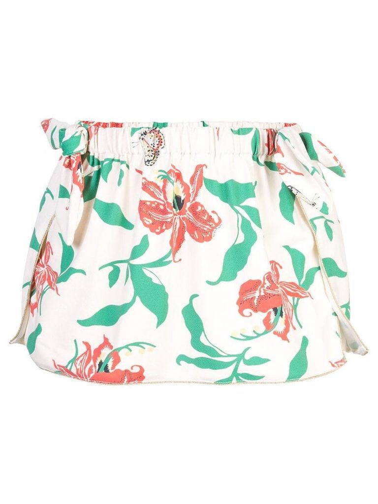 Morgan Lane Carmen floral beach skirt - White