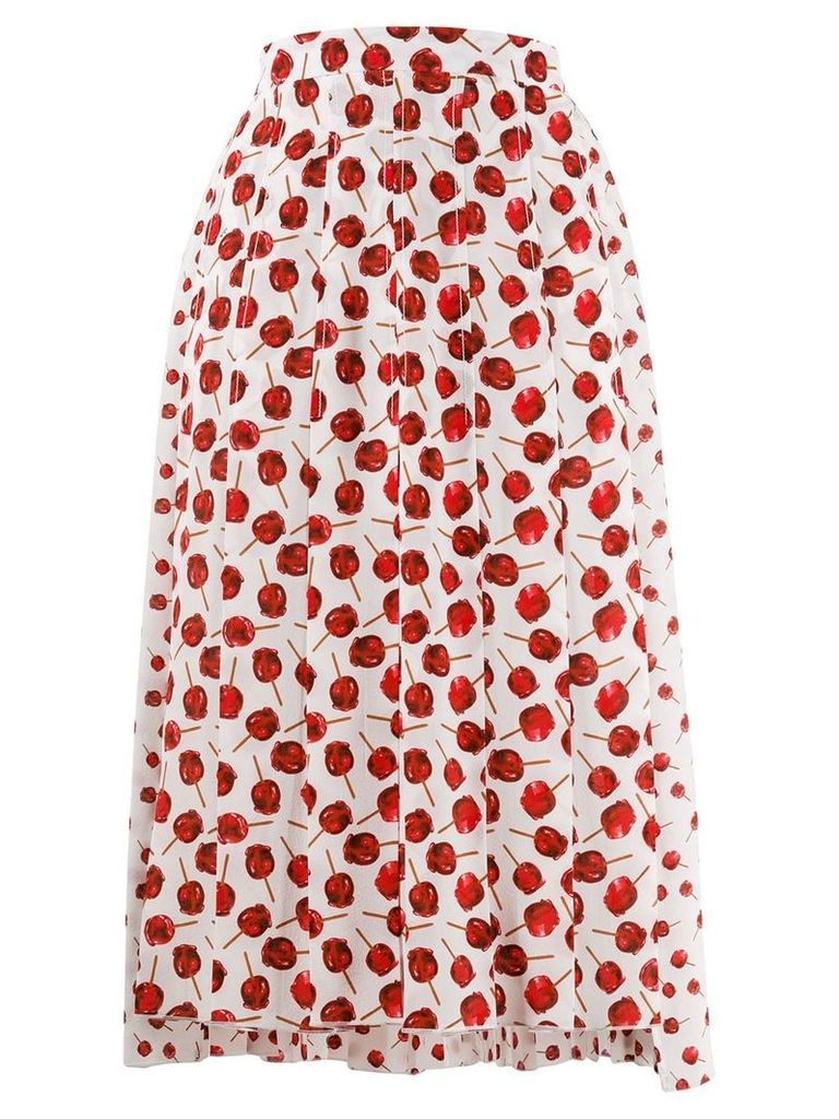Nº21 candy apple pleated skirt - White
