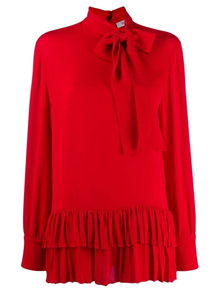 Valentino pussy bow ruffled blouse - Red