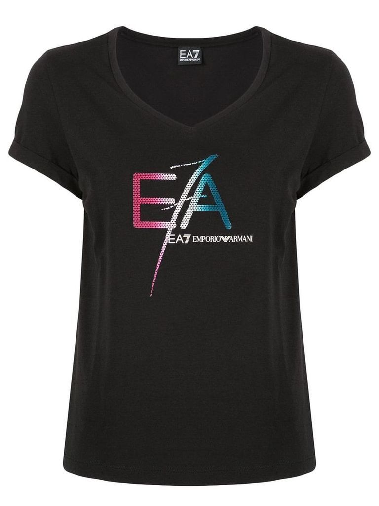 Ea7 Emporio Armani logo T-shirt - Black