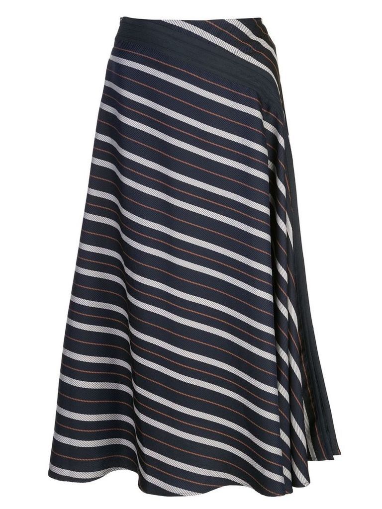 Palmer / Harding diagonal striped midi skirt - Blue