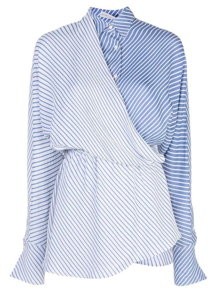 Palmer / Harding striped wrap shirt - Blue