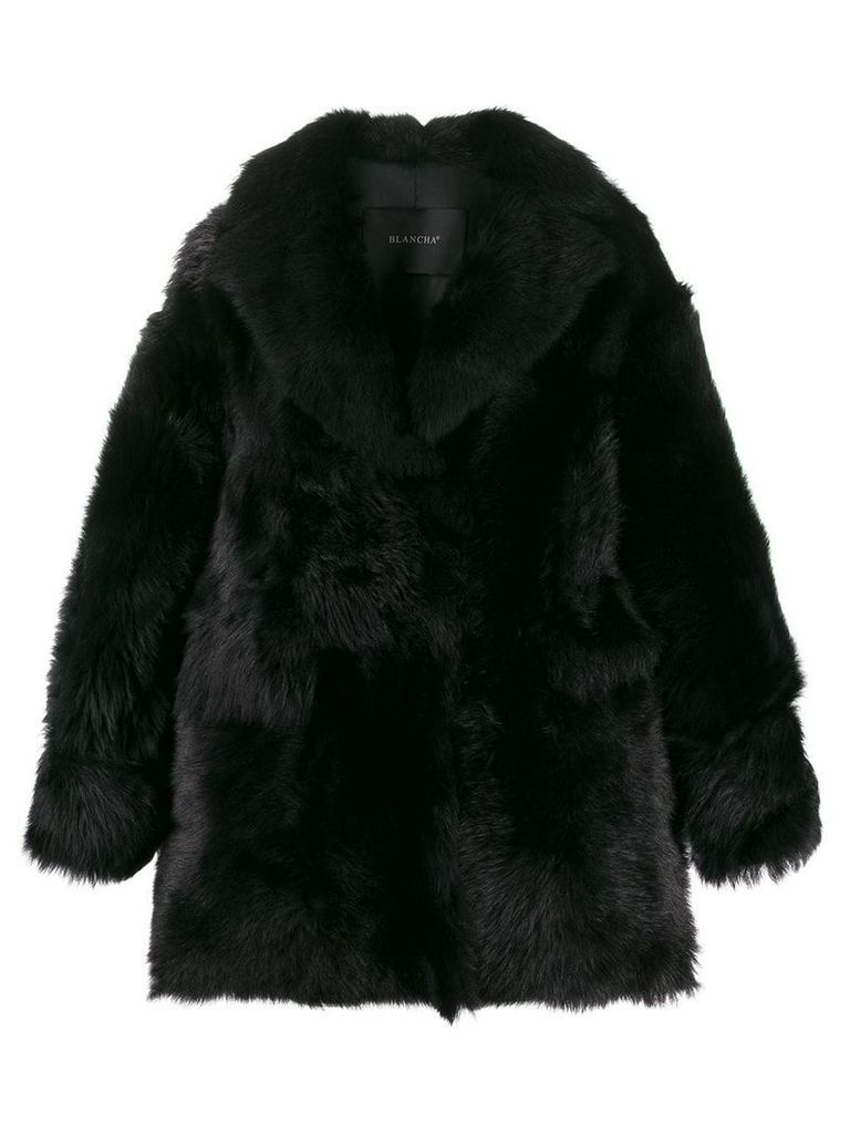 Blancha shearling short coat - Black