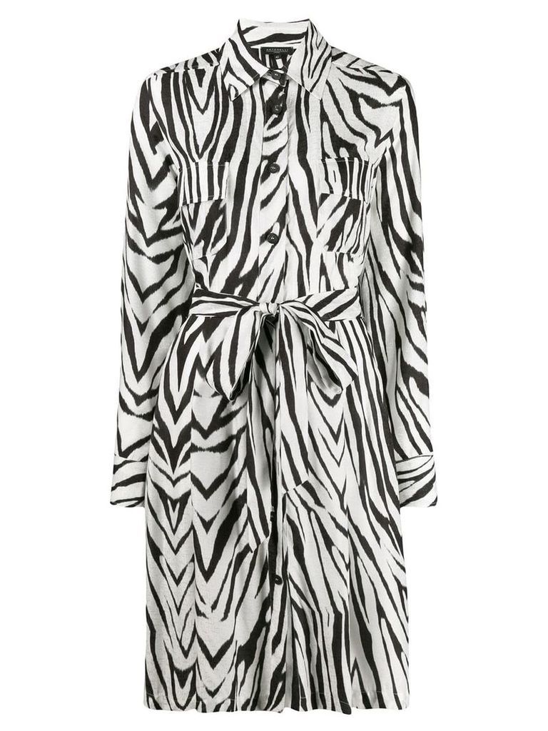Antonelli zebra-print waisted shirt dress - White