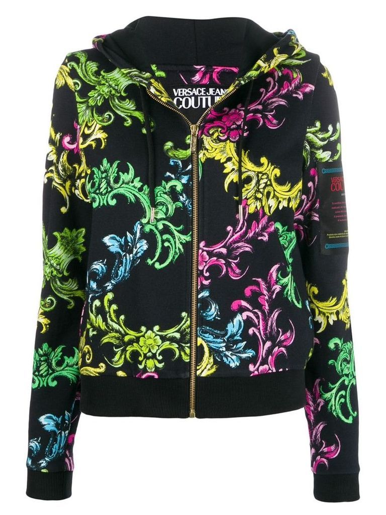 Versace Jeans Couture multi-coloured print hoodie - Black