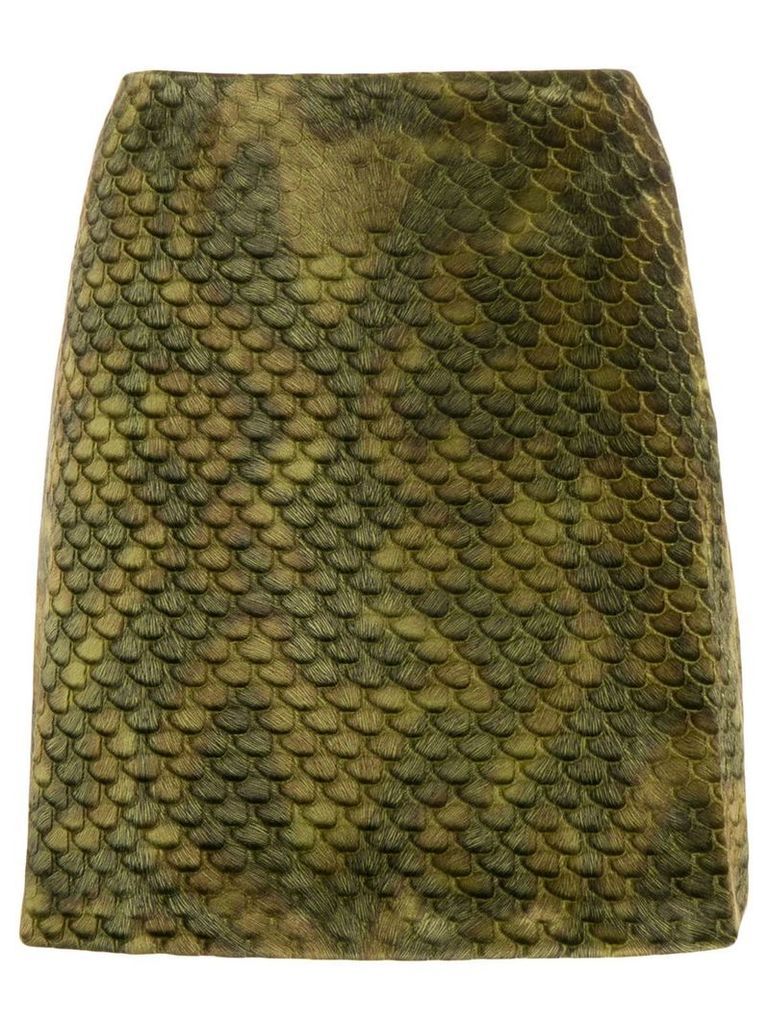 Ultràchic textured scale print skirt - Green