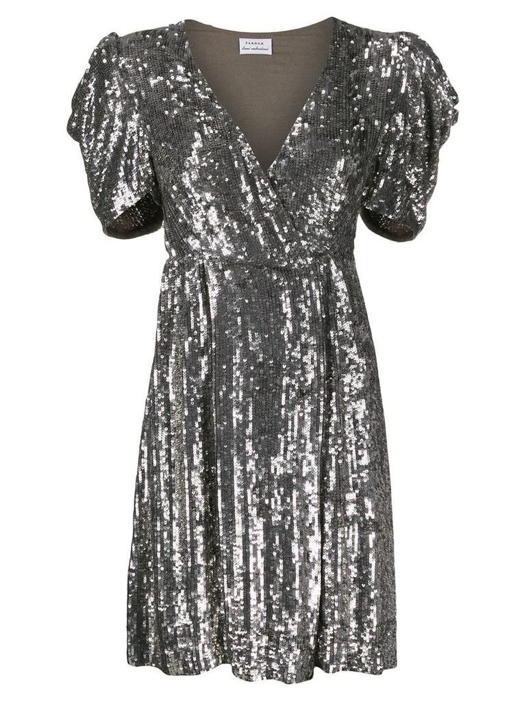 P.A.R.O.S.H. short sleeve embellished dress - Metallic