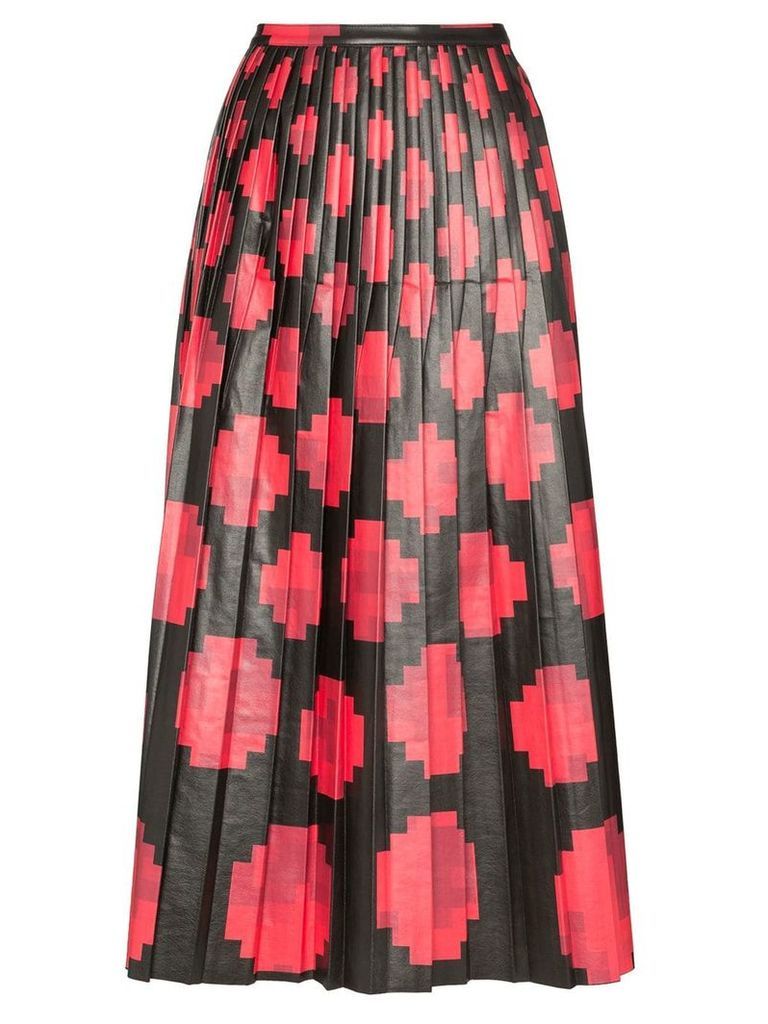 Marni pixel-print pleated midi-skirt - Black