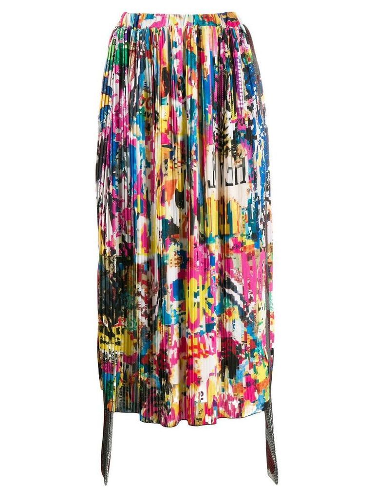 Ultràchic abstract print pleated skirt - PINK