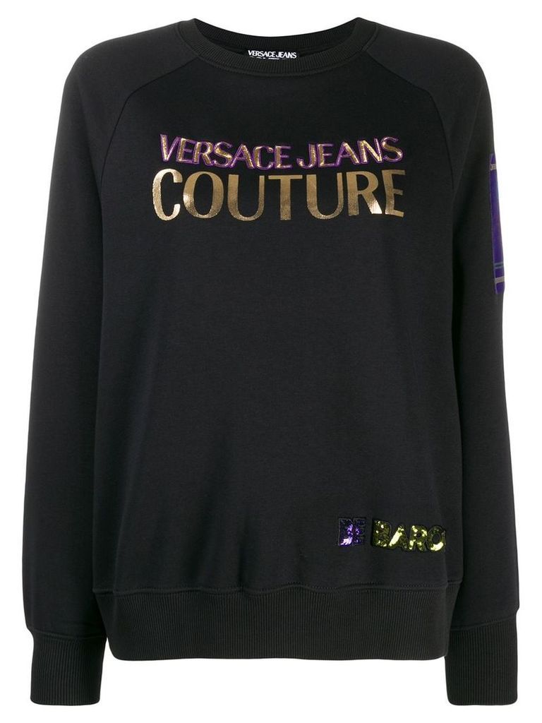 Versace Jeans Couture logo print sweatshirt - Black