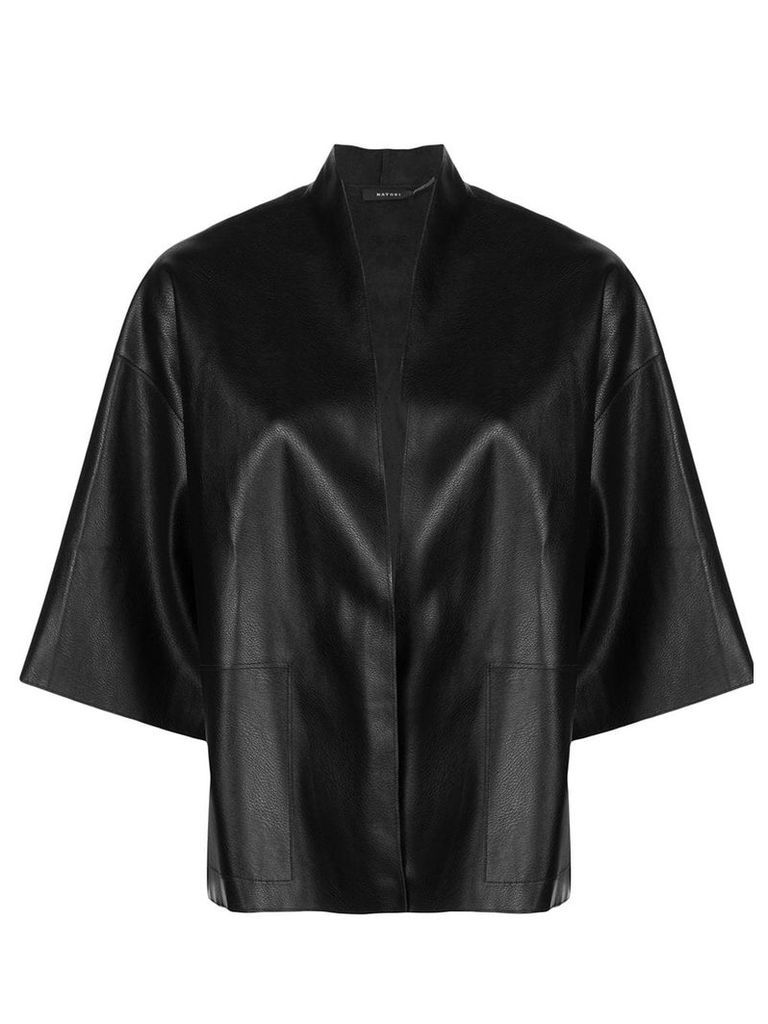 Natori faux-leather kimono jacket - Black