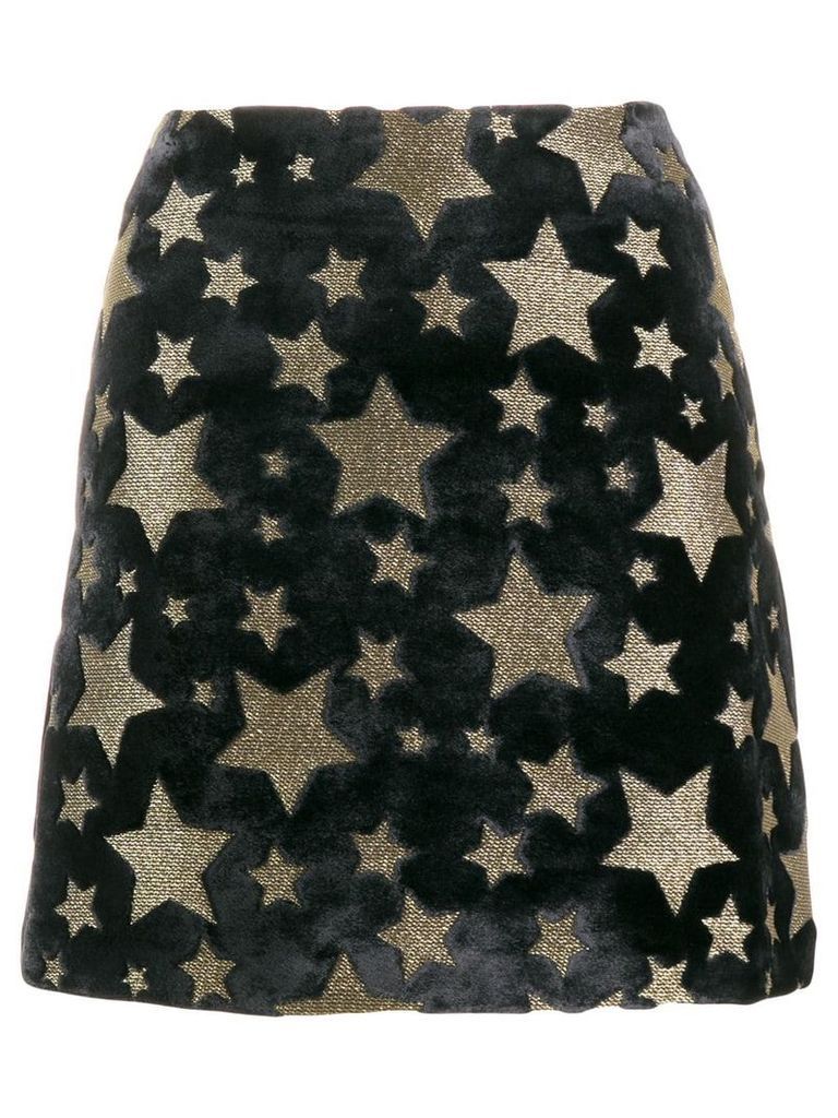 Ultràchic star print velvet skirt - Black