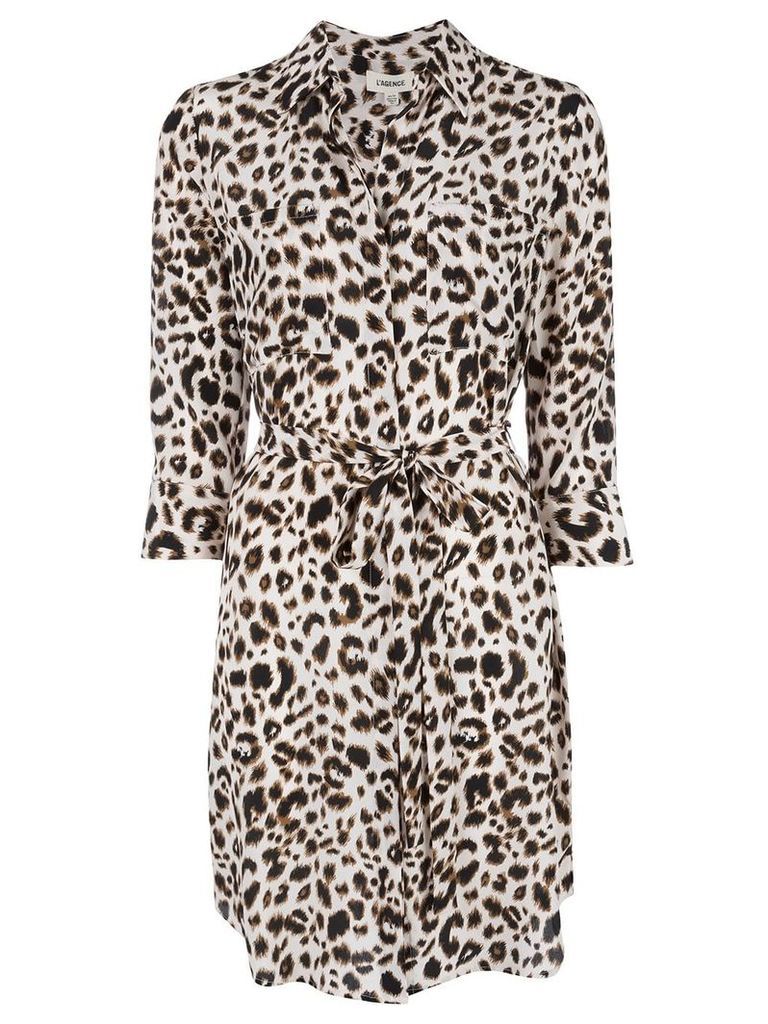 L'Agence leopard print shirt dress - NEUTRALS