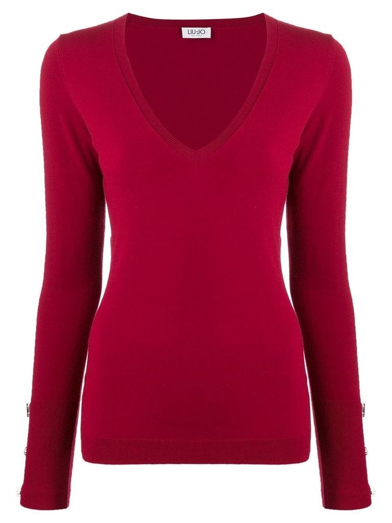 LIU JO V-neck knitted top - Red