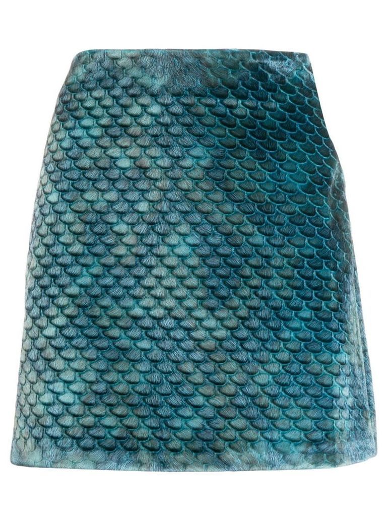 Ultràchic textured scale print skirt - Blue