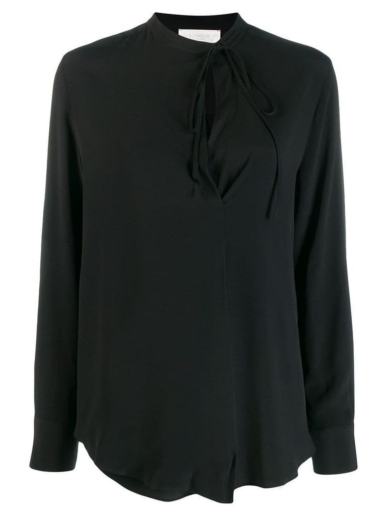 Incotex neck-tied blouse - Black