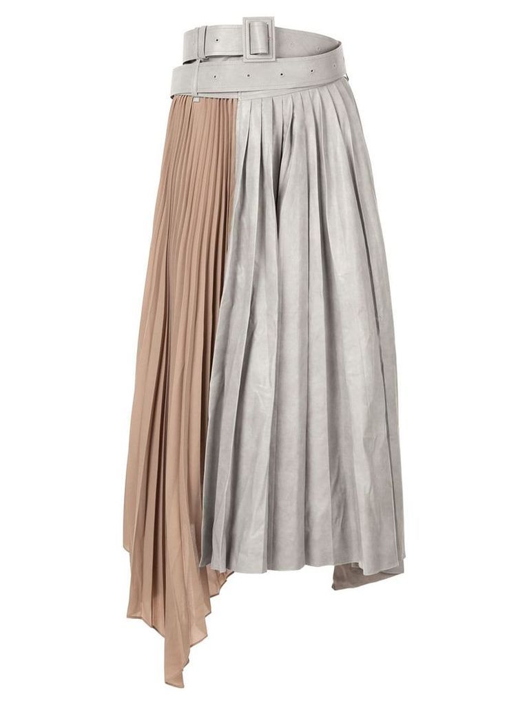 System asymmetric pleated skirt - Grey