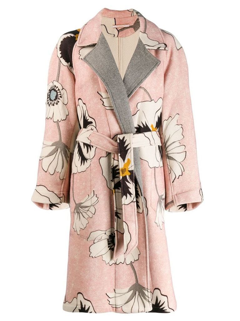 Ermanno Gallamini floral pattern coat - PINK