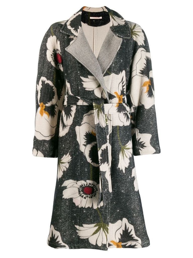 Ermanno Gallamini floral pattern coat - Grey
