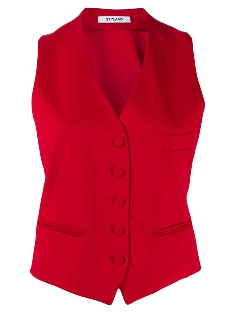 Styland buttoned waistcoat - Red