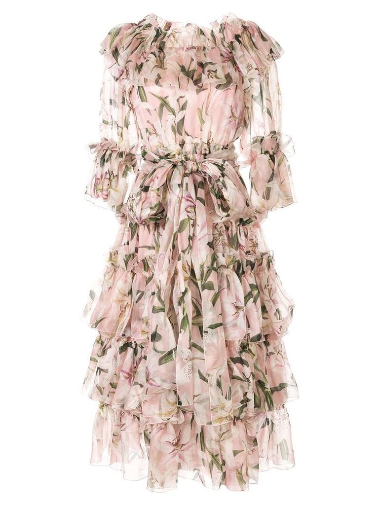 Dolce & Gabbana layered lilies dress - PINK