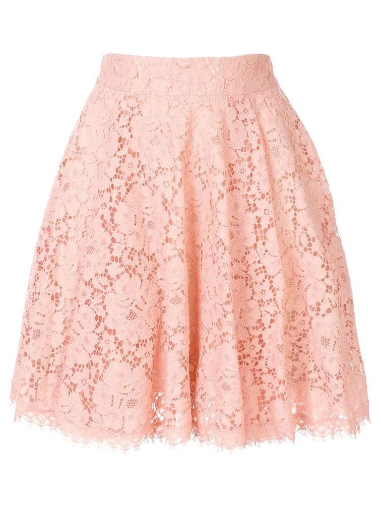 Dolce & Gabbana full scalloped lace skirt - PINK