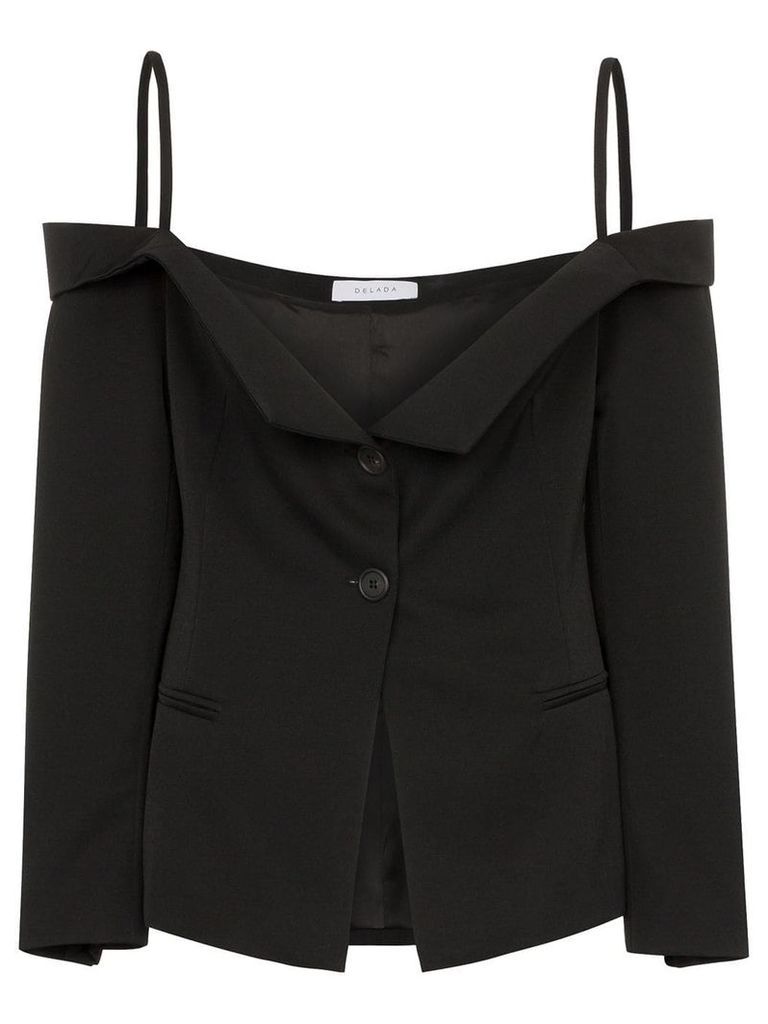 Delada off-the-shoulder blazer top - Black