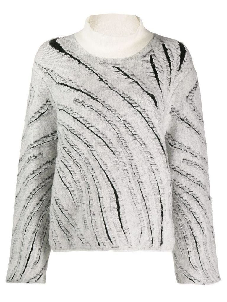 3.1 Phillip Lim diagonal knitted stripes jumper - White