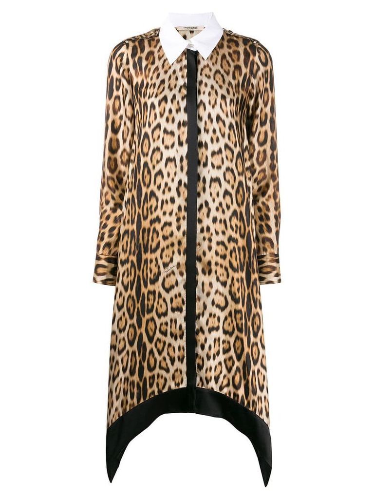 Roberto Cavalli leopard print shirt dress - NEUTRALS