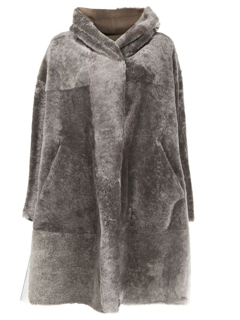 Sylvie Schimmel oversized shearling coat - NEUTRALS