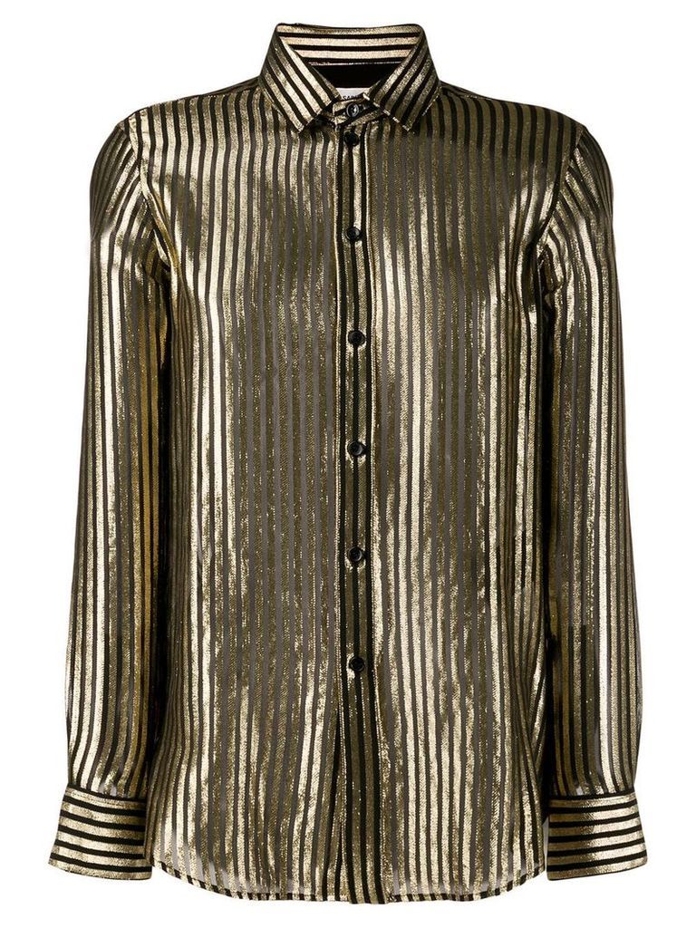 Saint Laurent metallic stripes shirt - Black