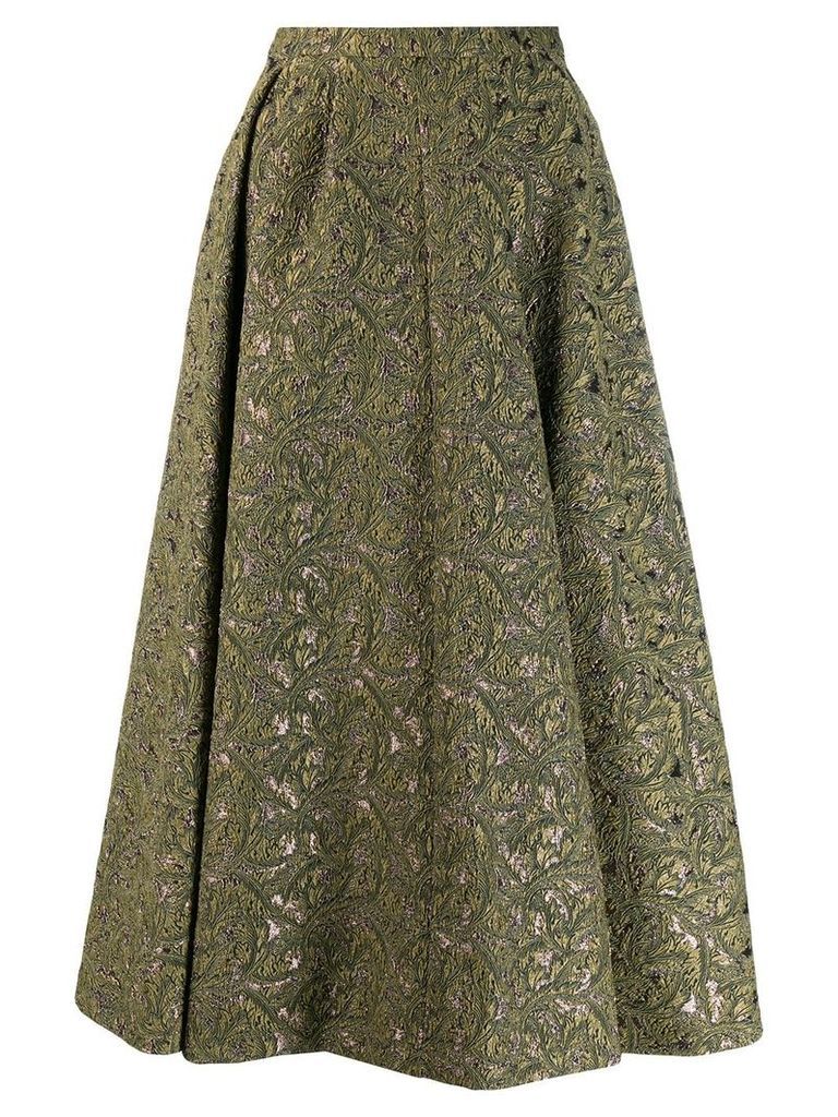 Rochas A-line brocade midi skirt - Green