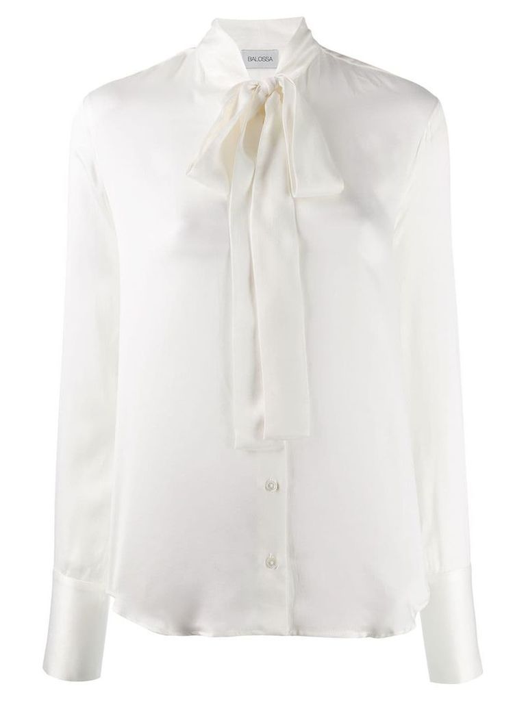 Balossa White Shirt tied neckline shirt