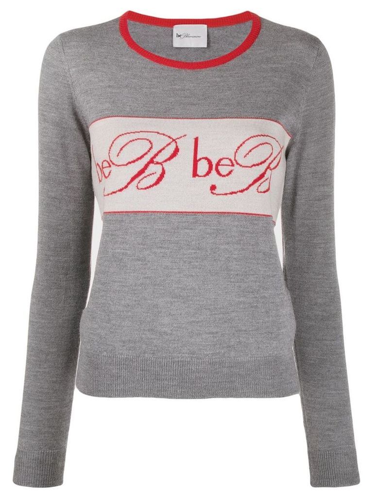be blumarine logo embroidered jumper - Grey