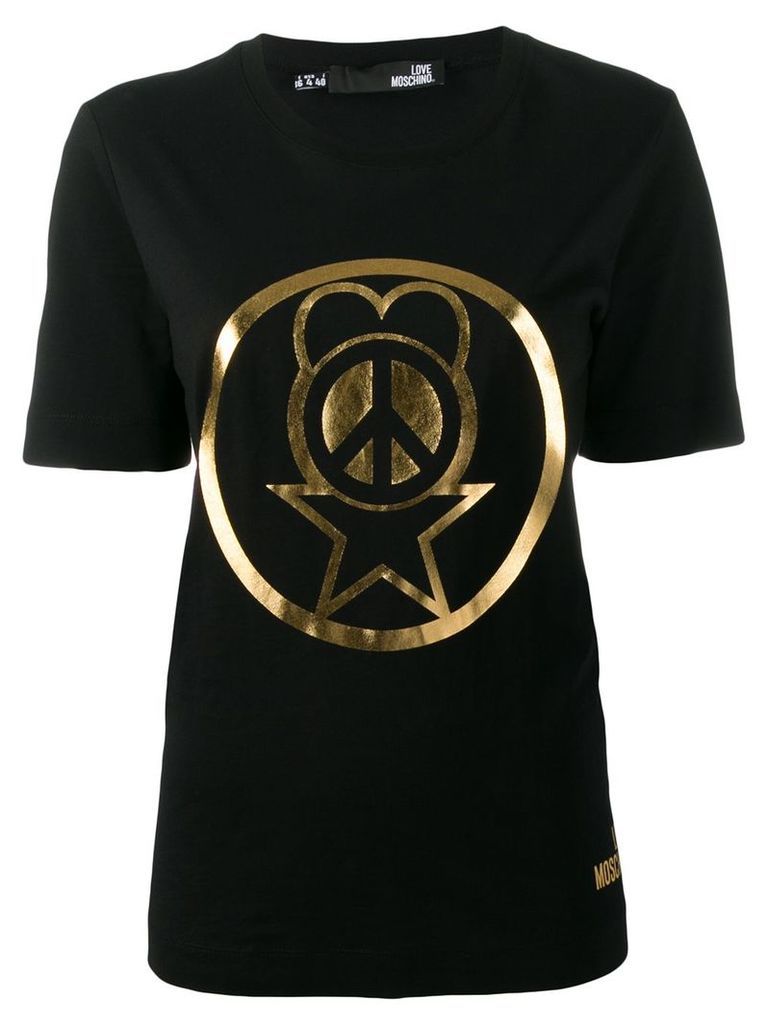 Love Moschino peace sign T-shirt - Black