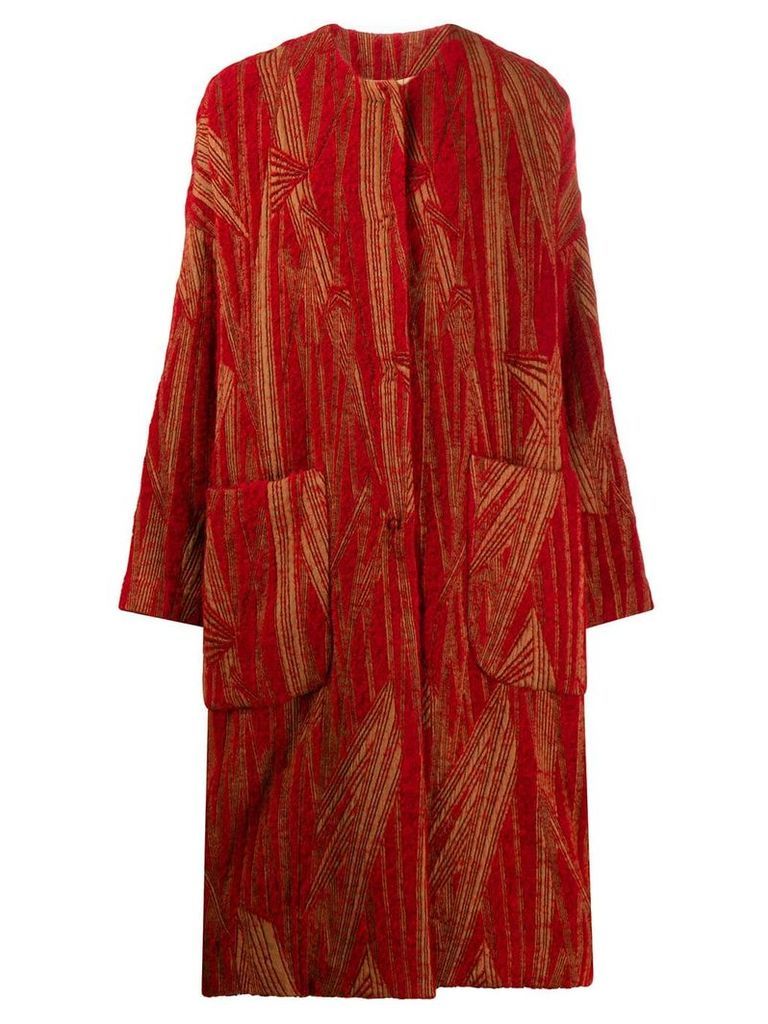 Uma Wang oversized wool blend coat - Red