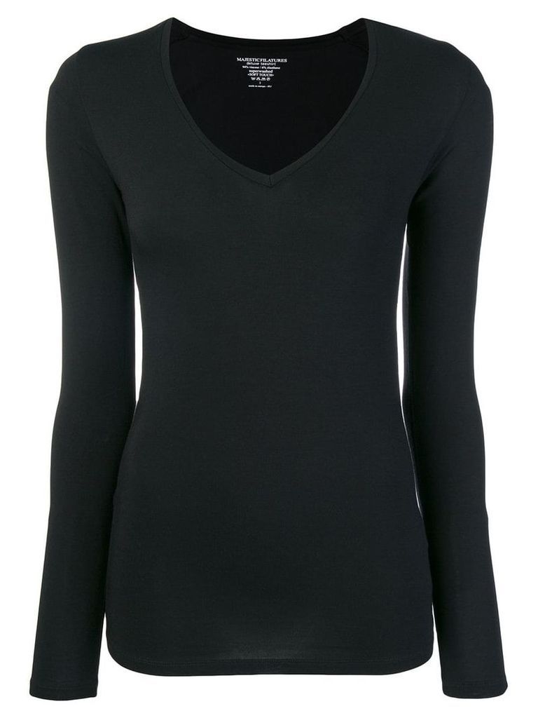 Majestic Filatures long-sleeve fitted top - Black