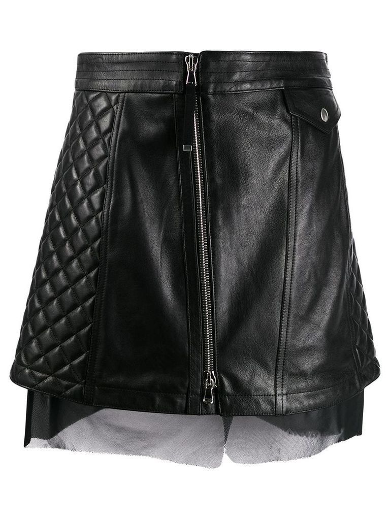 Diesel Black Gold quilted leather skirt