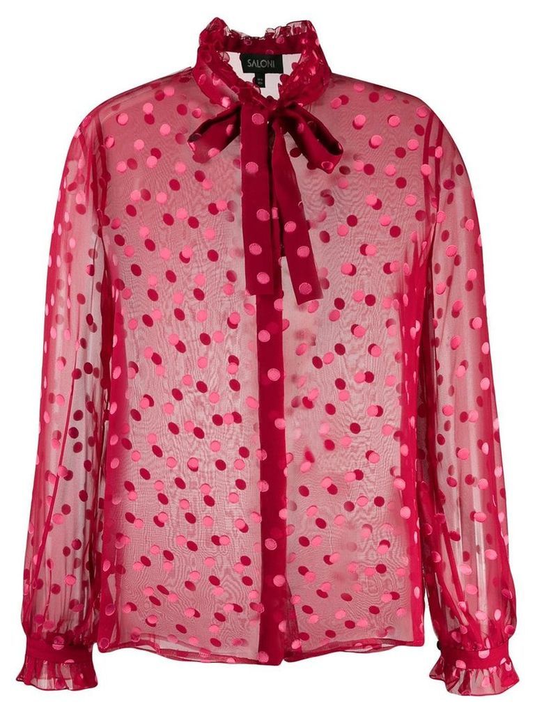 Saloni polka dot print blouse - Red