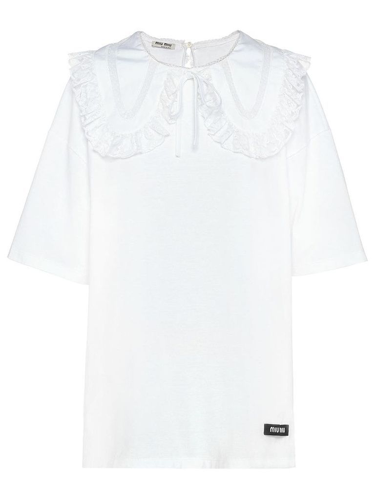 Miu Miu ruffled collar blouse - White