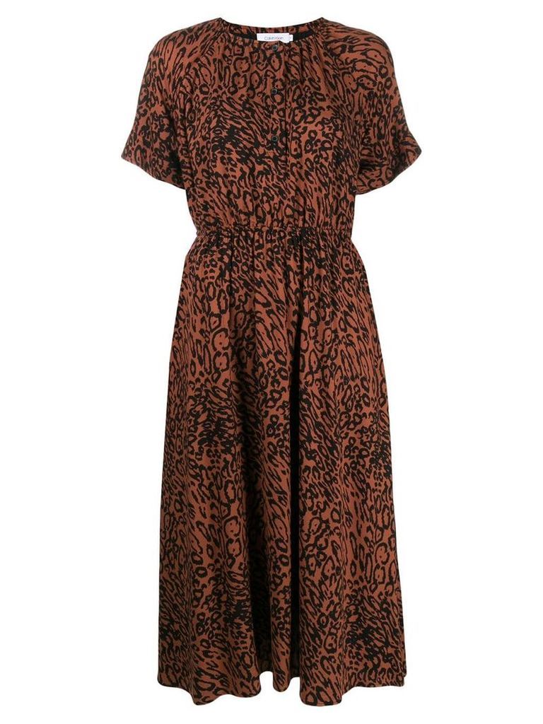 Calvin Klein leopard print dress - Brown